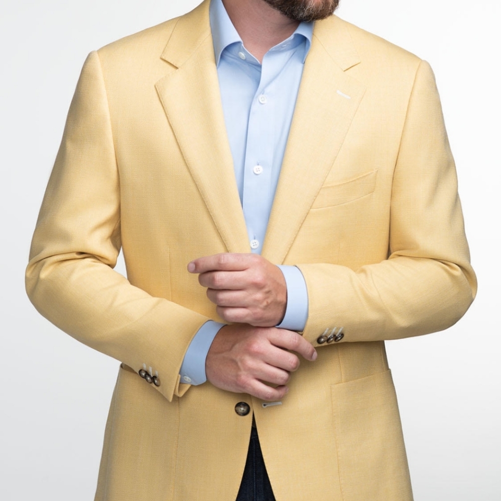 New Castle & York blazer jacket yellow fully lined sz 44R VTG